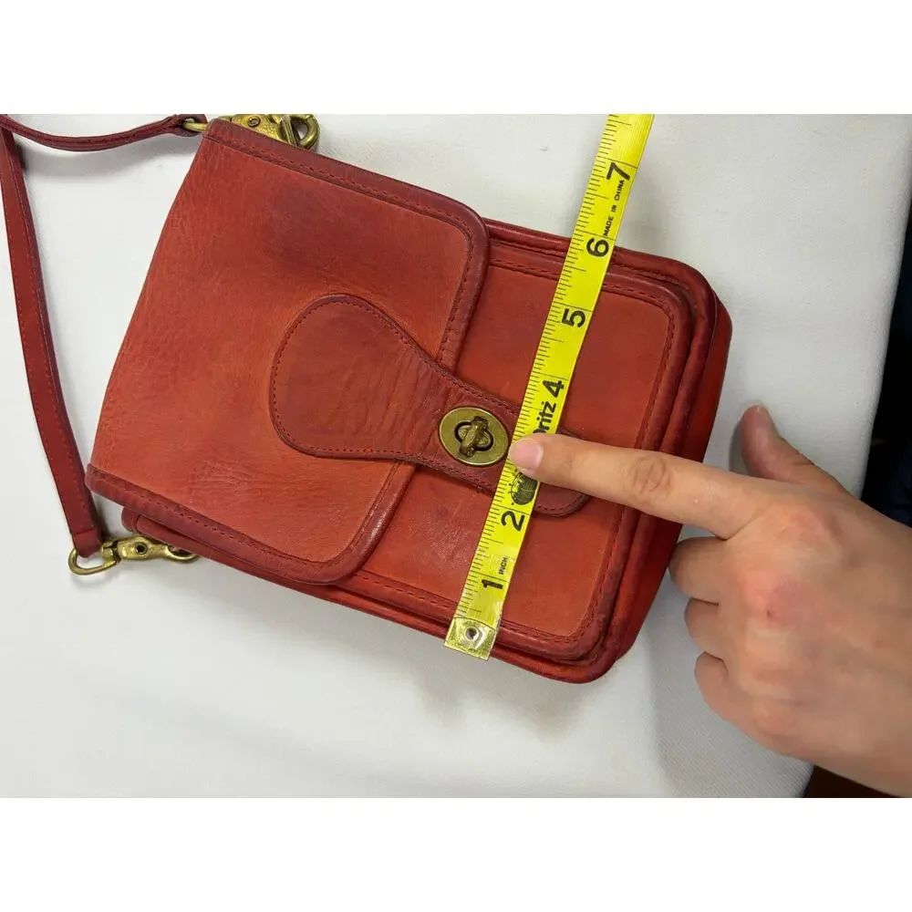 Vintage COACH Red Leather 5120 Small Shoulder Pouch (1983) Rare (no hang tag) - Picture 11 of 14